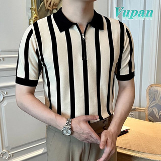 Áo sơ mi Polo nam Vupan Áo sơ mi Polo sọc Áo sơ mi màu trơn