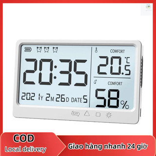 Lcd Nhiệt độ điện tử Đồng hồ đo độ ẩm điện tử Độ chính xác cao Nhiệt độ Máy đo độ ẩm Đồng hồ báo thức
