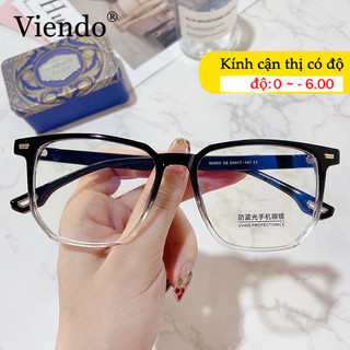 Mắt kính có độ VIENDO gọng vuông đổi màu chống ánh sáng xanh 0-6.0 độ cho nam nữ (có cắt kính cận theo yêu cầu)