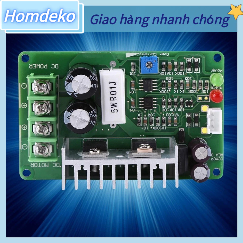 Homdeko Bộ Điều Khiển Tốc Độ Động Cơ DC 12V/24V/36V 15A Chỉnh Chiết Áp Bảo Vệ Quá Tải