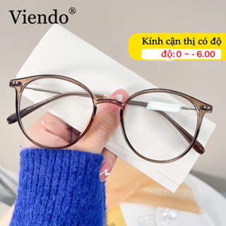Kính Giả Cận Nam Nữ VIENDO Gọng Kính Mắt Cận Tròn Đổi Màu Khi Ra Nắng Chống Ánh Sáng Xanh Tia UV Thời Trang Cắt Kính Cận Theo Yêu Cầu