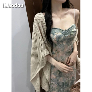 IMAODOU Monet 's Garden Mới Trung Quốc Eo Trắng Ren Ngực Cốc Hoa Camisole Đầm Nữ
