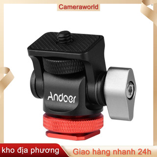 Andoer Mini Màn Hình Gắn Chân Máy Đầu Lạnh Giày Adapter Hợp Kim Nhôm Vít 1 / 4 Inch Để Gắn Màn Hình Camera Micro Flash LED Lấp Đầy Ánh Sáng
