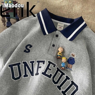 iMaodou Áo 100% Cotton Tay Ngắn Nam Nữ Mùa Hè Thêu Cặp Đôi Plus Kích Thước Béo mm Bóng Chày Áo polo