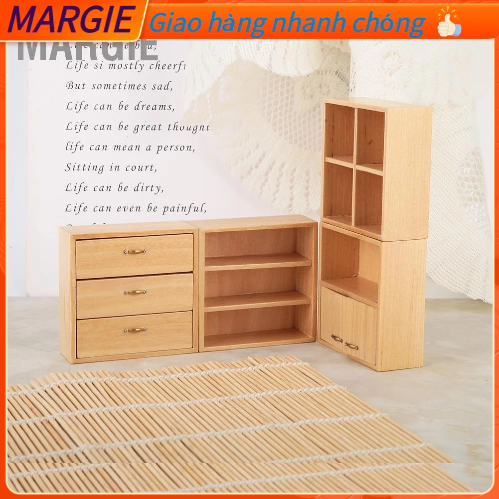 MARGIE 1:12 Nội thất tủ gỗ mini Phòng khách ngủ Tủ cho Nhà búp bê