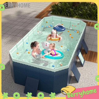 Bể bơi có thể gập lại cỡ lớn Lạm phát miễn phí cho gia đình ngoài trời BerryHome~
