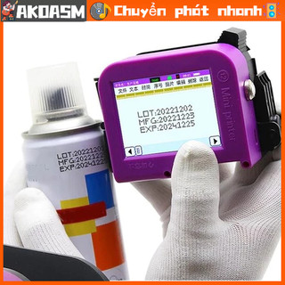 [Trong Kho] Máy In date mini Cầm Tay-Máy in phun cầm tay mã QR- LED Di Động Coder Cho Logo Ngày Nhãn 100‑240V Không Hộp Mực AKOASM