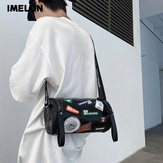 IMELON Túi Da PU Đeo Chéo Vai Có In Chữ Thời Trang Dành Cho Nam Nữ