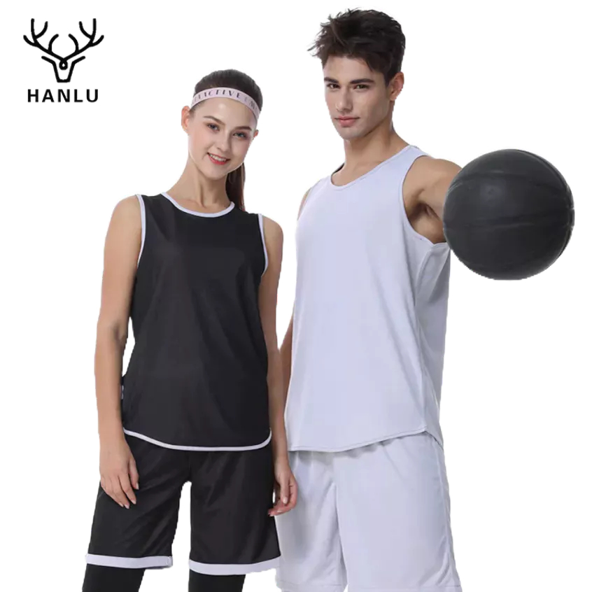 Áo vest nam HANLU mỏng đơn giản màu dáng rộng thể thao bóng rổ thể thao không tay áo thoải mái và thoáng khí