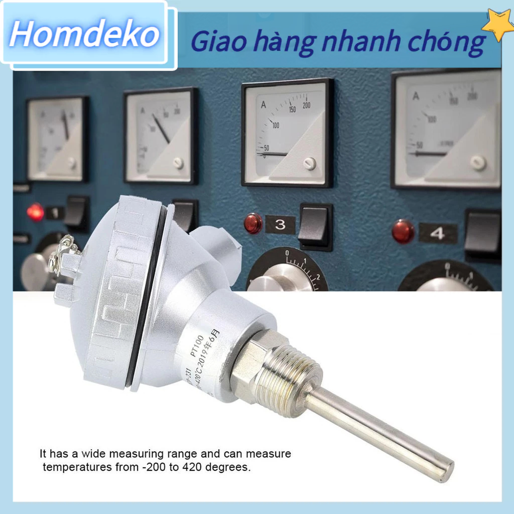 Homdeko Đầu dò cảm biến nhiệt độ RTD PT100 1/2 "Đầu nối cặp điện ren NPT