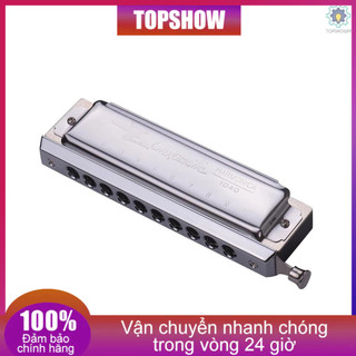 Hộp đựng kèn harmonica swan chromatic harmonica 10 lỗ 40 tông c màu bạc kèm hộp tinh tế