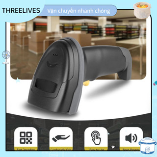 [Hàng Sẵn]  Máy Quét Mã Vạch Kaw  2D Bluetooth 2.4G Cầm Tay Không Dây Có Đế Sạc Nhận Cho Cửa Hàng Siêu Thị THREELIVES