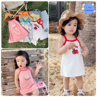 Váy treo in lụa băng cho bé gái 1-5 tuổi Váy mỏng hở lưng dễ thương