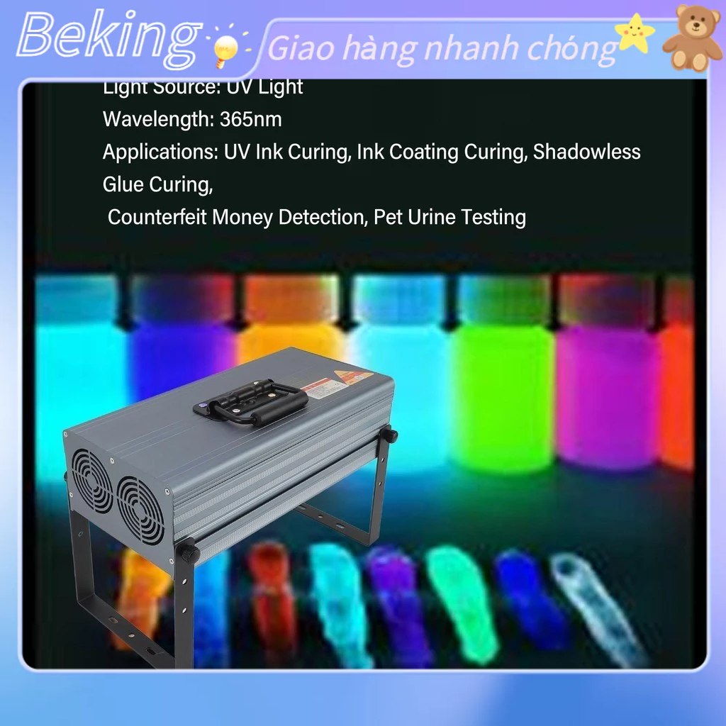 Beking Máy đóng rắn bằng keo UV cầm tay In màn hình Mực in không bóng Chất kết dính làm mát khí Đèn bảo dưỡng LED 365nm