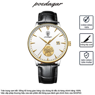 Đồng hồ nam Đồng hồ cơ POEDAGAR 151 Dây da Đồng hồ đeo tay Sapphire Crystal Glass Hoàn toàn tự động Đồng hồ cơ phong cách kinh doanh Đơn giản Đồng hồ giàu có Quà tặng nam Đồng hồ nam sang trọng chống nước Đồng hồ đeo tay bằng thép không gỉ Đồn
