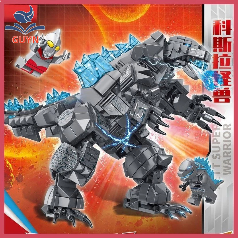 Khối xây dựng Khủng long Mecha Model Tyrannosaurus Rex Godzilla Bé trai Giáo dục trẻ em