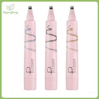 Pudaier Four-Prong Bút Chì Lông Mày Mô Phỏng Trang Điểm Tự Nhiên Lâu Dài Chống Thấm Nước Chất Lỏng Bút Chì Lông Mày