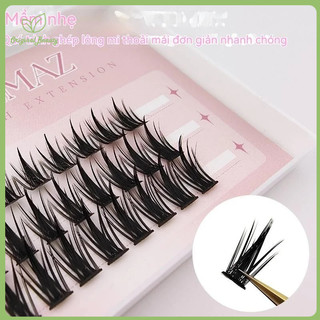 Ba Hàng Dung Tích Lớn 11-13 Mm Lười Lông Mi Giả Châu Âu Mỹ Lai Phong Cách Phân Đoạn Dày Đơn Cụm