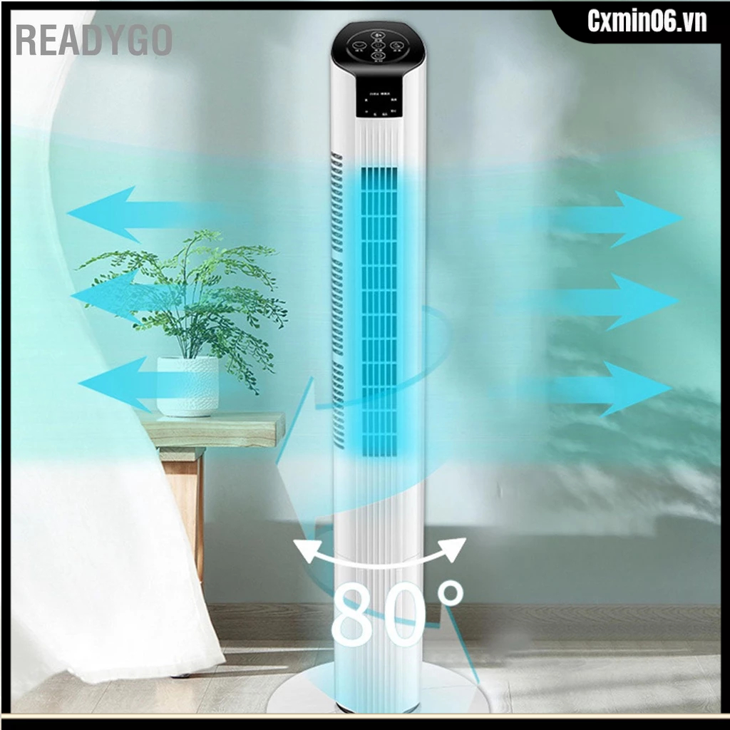 ReadyGo Có hàng sẵn Quạt Tháp Yên Tĩnh Với Điều Khiển Từ Xa 3 Tốc Độ Gió Màn Hình Hiển Thị Kỹ Thuật Số Không Cánh Cho Văn Phòng Tại Nhà Ngủ Khách