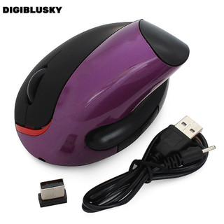 Digiblusky chuột dọc tiện dụng màu tím có thể điều chỉnh dpi chuột có thể sạc lại 800 / 1200 / 1600 chuột không dây 2.4ghz