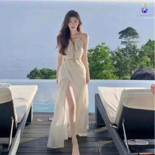 Trang ph c Phong Cách Pháp Sang Trọng Sling Dây Đầm Nữ Mùa Hè Cao Cấp Niche Thiết Kế Nhỏ Ngày Lễ Không Tay Váy Dài