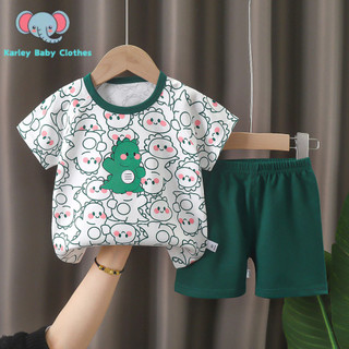 Trẻ Em Tay Ngắn Phù Hợp Với Cotton Nguyên Chất Mùa Hè Phong Cách Mới Quần Short Bé Trai Quần Áo Mùa Hè Bé Gái Áo Thun Trẻ Em Quần Áo Bán Buôn