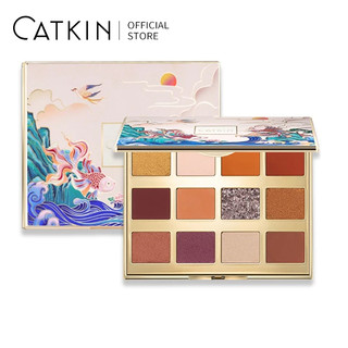 Bảng phấn mắt CATKIN 12 màu với màu lì và màu nhũ thời trang 15g