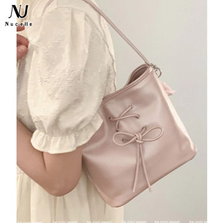NUCELLE Túi xách Niche phong cách mới đơn giản thời trang ngọt ngào nơ nách Túi đeo dưới cánh tay túi xô