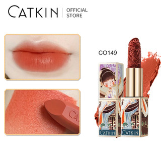  Son môi Mờ CATKIN Rouge Chống thấm nước Satin Nuôi dưỡng Dưỡng Ẩm Mịn Mềm mại Phong cách Trung Hoa