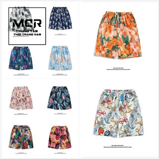 MCR Hawaii Nhanh Khô Quần Short Hoa Mỏng Nam Phong Cách Hồng Kông Rời Nhà Quần Short Thường Ngày 12IN Bên Biển Cặp Đôi Năm Điểm Quần