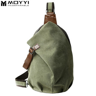  【MOYYI Túi Đeo Chéo Ngực Vải Canvas Cỡ Lớn Phong Cách Retro Thời Trang Cho Nam 