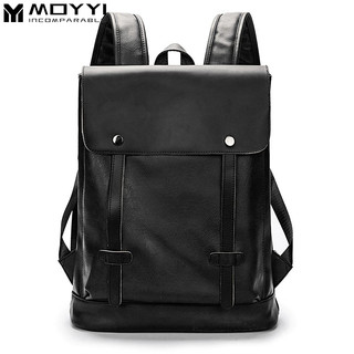 【MOYYI】 Ba lô nam Phiên bản Hàn Quốc Túi hợp thời trang Ba lô cổ điển Phong cách Preppy Học sinh trung học Túi đi học Ba lô da thông thường