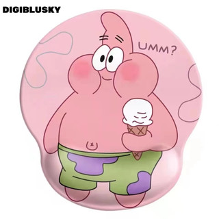 DIGIBLUSKY Hoạt Hình Màu Hồng Pentagram Sao Biển Miếng Lót Chuột Silicon Mềm Cổ Tay Miếng Lót Chuột Có Hỗ Trợ