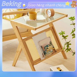 Bàn Cafe Ngồi Ban Công, Bàn Tre Tự Nhiên Mặt Kính, Trang Trí Sân Vườn Beking LH