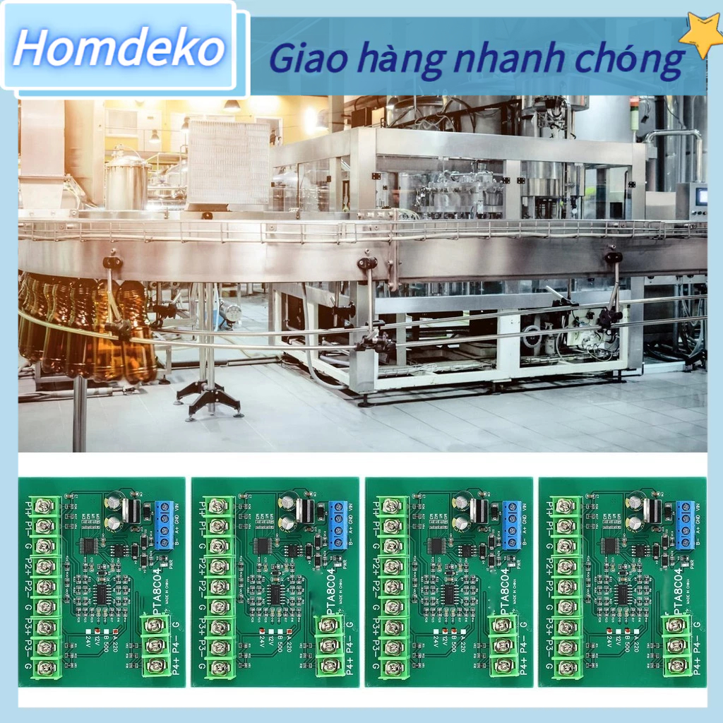 Homdeko 4 kênh PT100 RTD RS485 Bảng cảm biến nhiệt độ Mô-đun thu thập Bộ điện trở