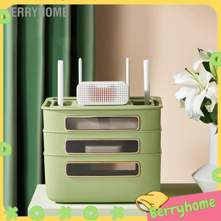 BerryHome Hộp lưu trữ bộ định tuyến Thiết kế nhiều lỗ có thể tháo rời quản lý cáp chống rơi bằng nhựa