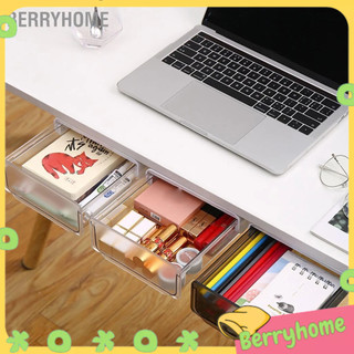 BerryHome Hộp lưu trữ dưới bàn Không có ngăn đục lỗ ABS PS Ngăn kéo ẩn nhỏ cho ký túc xá
