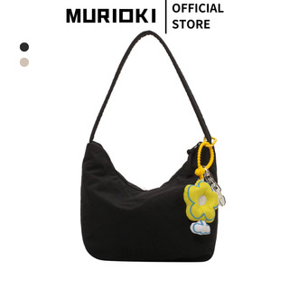 MURIOKI  Túi đeo vai màu đen MURIOKI dành cho nữ Túi cầm tay Nylon mềm