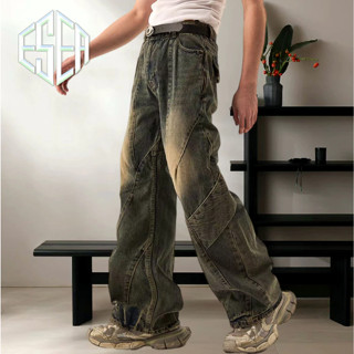 Quần nam ESEA xu hướng đường phố thời trang thiết kế cổ điển cảm giác quần ống rộng đẳng cấp thường ngày phù hợp với quần yếm hip-hop đau khổ