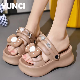 YUNCI dép cross dép kiểu nữ đi chơi Lịch sự Chống trơn trượt Siêu nhẹ Cá tính FYT24409NV 15Z240408