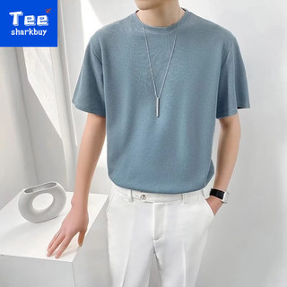 Áo thun xếp nếp màu trơn nam dáng rộng tay ngắn mùa hè họa tiết nhỏ hàng đầu