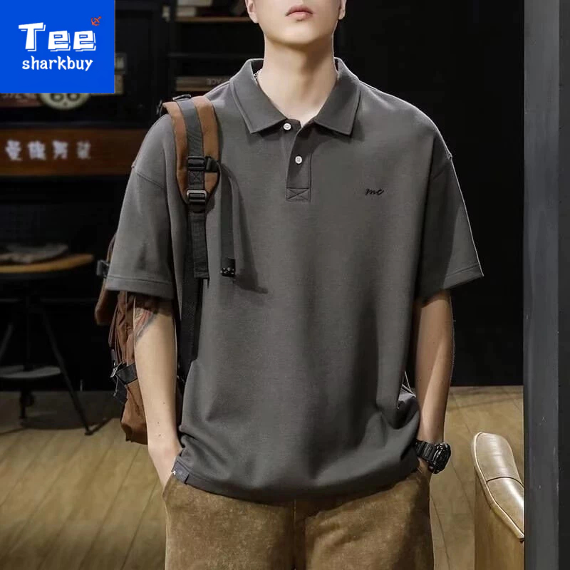 【Ưu đãi giới hạn thời gian】Áo Thun polo Ngắn Tay Form Rộng Phong Cách Đường Phố Mỹ Dành Cho Nam