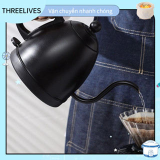 [Hàng Sẵn]  Ấm siêu tốc cổ ngỗng kiểm soát nhiệt độ  inox 304 800Ml 1000W  Cho Gia Đình Trà Cà Phê THREELIVES