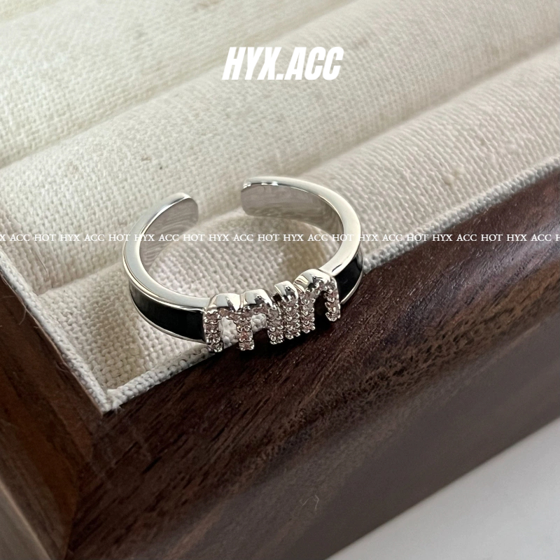 Nhẫn thời trang nữ Chữ zircon đơn giản