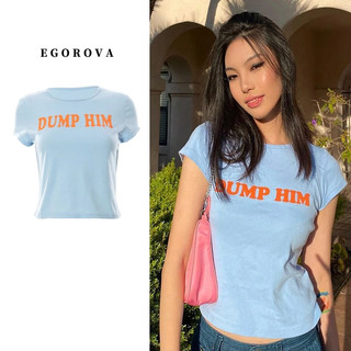 Áo Thun Crop Top Tay Ngắn Cổ Tròn In Chữ Aesthetics Dễ Thương Thời Trang Đường Phố 2000s Y2K Cho Nữ