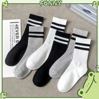 Tất Cotton Cổ Cao Màu Trắng Đen Phong Cách Hàn Quốc Thời Trang Thu Đông Cho Nữ