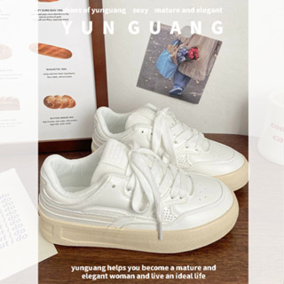 Yunguang Giày thể thao nữ New American Street Retro buộc dây Bánh mì dày-Top Giày thể thao thông thường