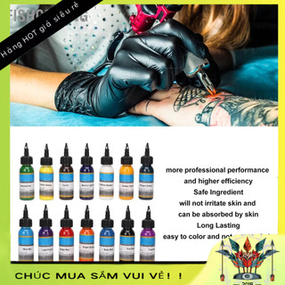 Set 14 màu Mực Xăm Màu sắc Mực xăm tattoo cơ thể chuyên nghiệp BeautyTop01