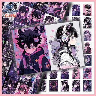 ((Guyn) Nhãn dán Kuromi (60 tờ) Nhãn dán cô gái Kuromi ins Phim hoạt hình có giá trị cao Sổ tay sáng tạo đơn giản Trang trí máy tính để bàn Nhãn dán chống thấm nước