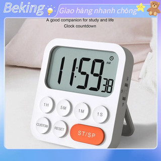 Beking Hẹn giờ nhà bếp kỹ thuật số 3 bánh có thể điều chỉnh Đồng hồ đếm ngược từ tính học nấu ăn cho phòng ngủ